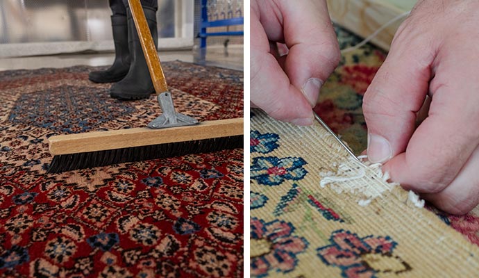 Area rug cleaning and repair service