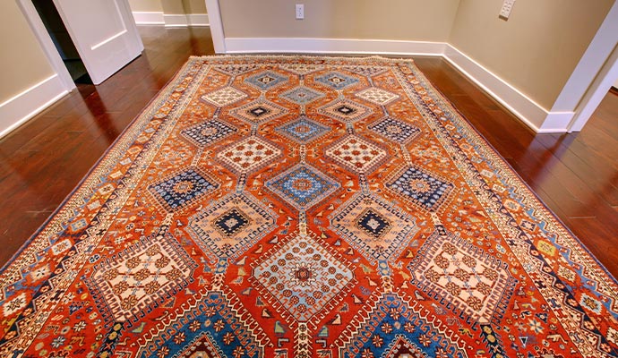 A clean rug on a wooden floor