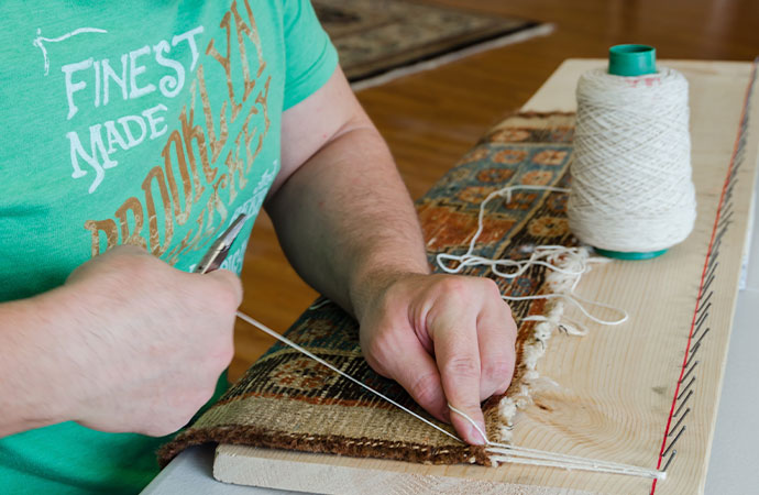 Professional oriental rug repair