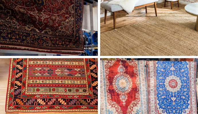 a collage showcasing different types of rugs