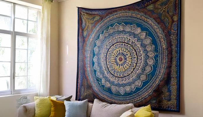 Tapestry on wall